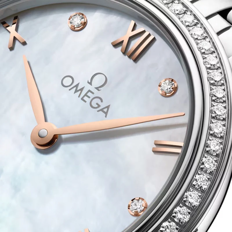De Ville Prestige Diamonds Quartz 27.5mm - White, Mother-of-Pearl on Bracelet