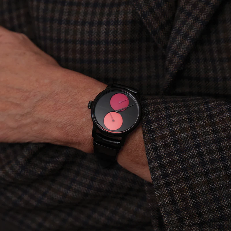 Louis Erard x Sylvie Fleury Le Régulateur "Palette of Shadows" 39mm - Black on Leather Strap