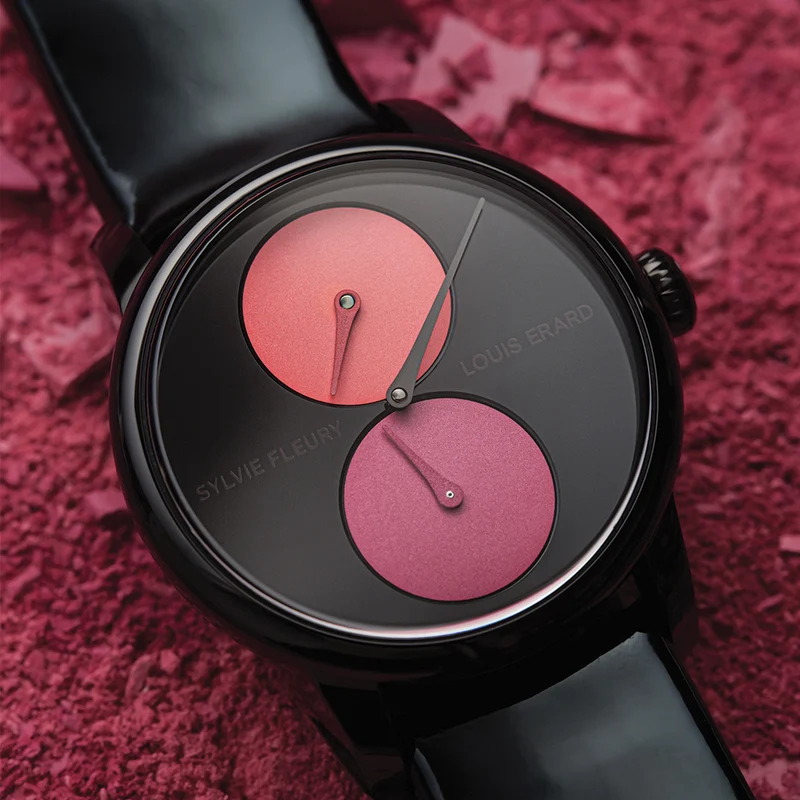 Louis Erard x Sylvie Fleury Le Régulateur "Palette of Shadows" 39mm - Black on Leather Strap