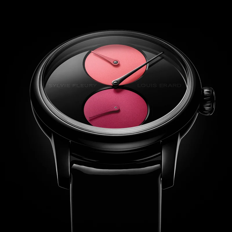 Louis Erard x Sylvie Fleury Le Régulateur "Palette of Shadows" 39mm - Black on Leather Strap