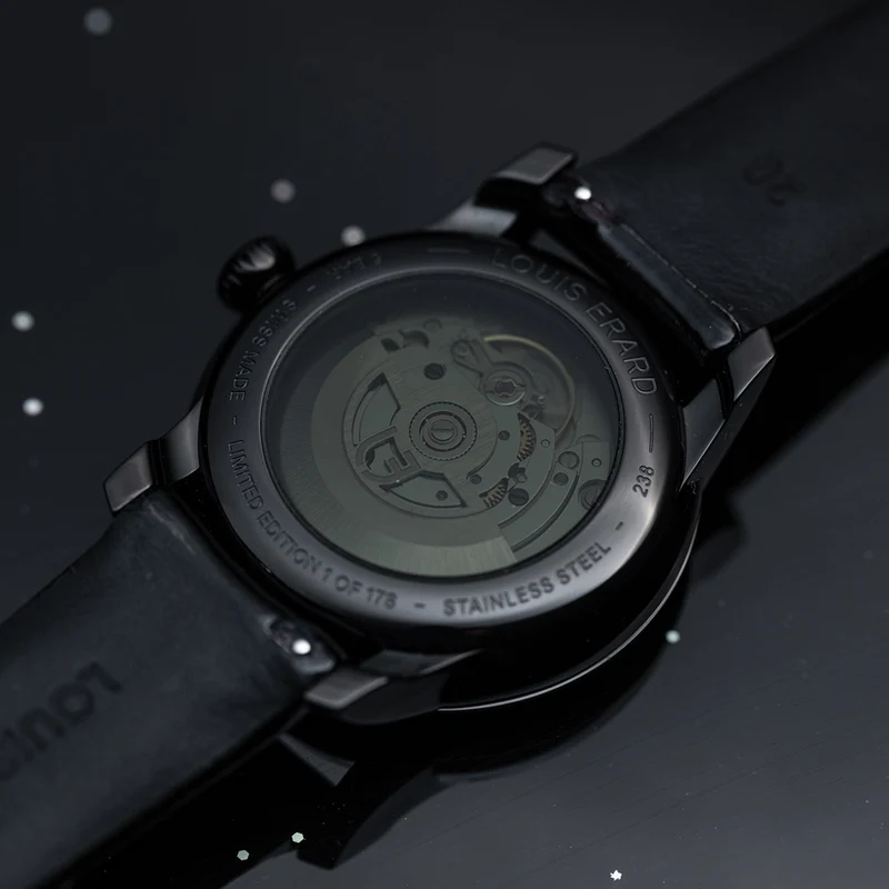 Louis Erard x Sylvie Fleury Le Régulateur "Palette of Shadows" 39mm - Black on Leather Strap