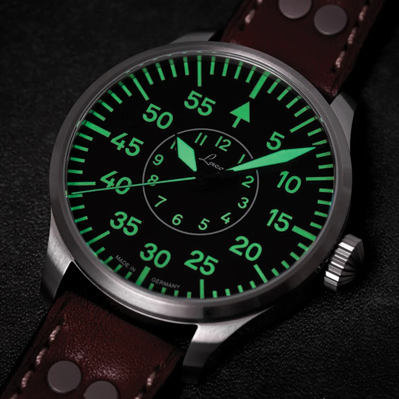Pilot Watch Basic Aachen 39mm - Black on Leather Strap