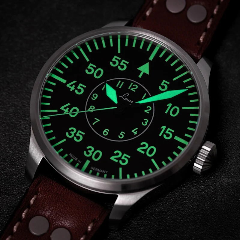 Pilot Watch Basic Aachen 42mm - Black on Leather Strap
