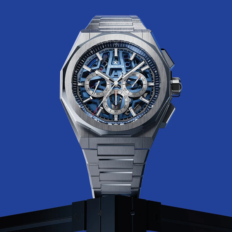Defy Skyline Chronograph Skeleton 42mm - Blue on Bracelet
