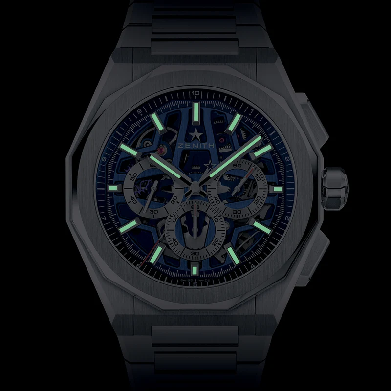Defy Skyline Chronograph Skeleton 42mm - Blue on Bracelet