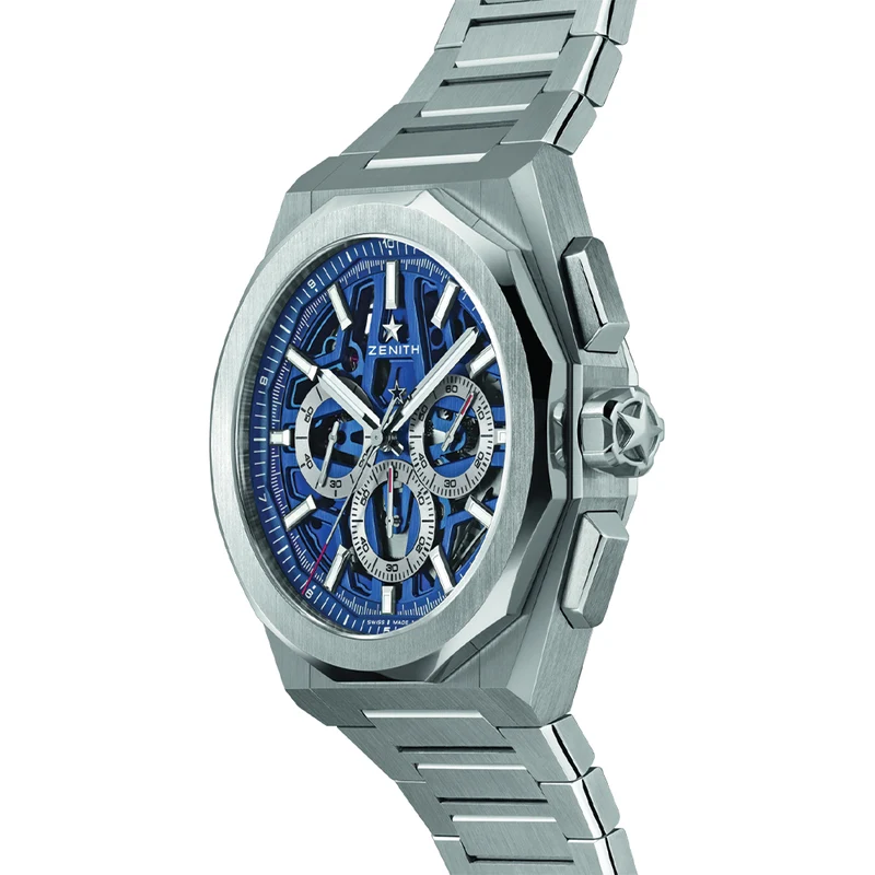 Defy Skyline Chronograph Skeleton 42mm - Blue on Bracelet