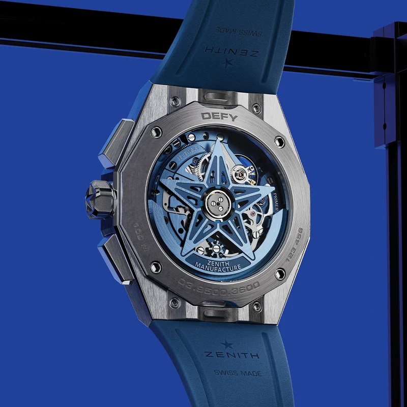 Defy Skyline Chronograph Skeleton 42mm - Blue on Bracelet