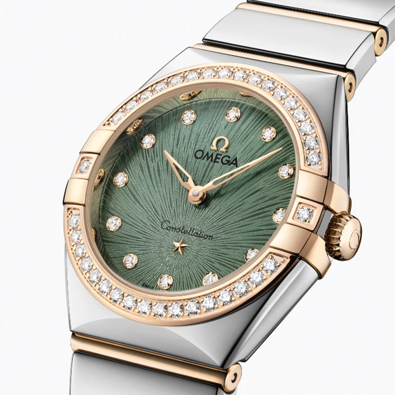 Constellation Diamonds Quartz Steel and Moonshine Gold 28mm - Green on Bracelet