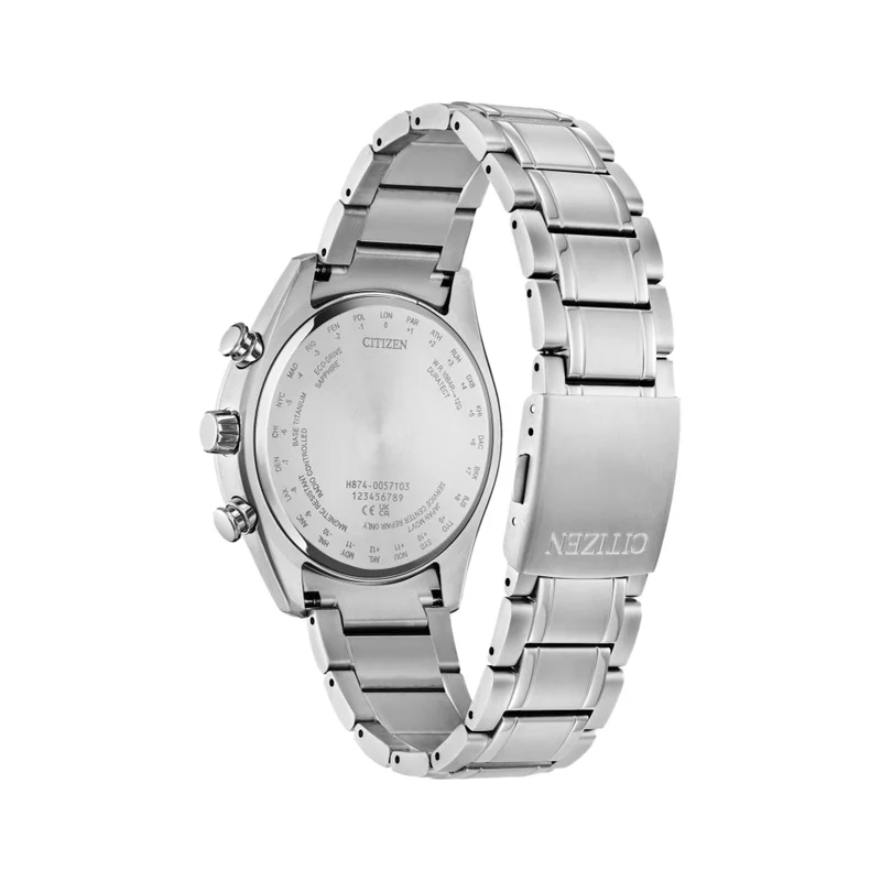 Tsuki-yomi A-T Sport Luxury H874 Eco-Drive 43mm - Blue on Bracelet