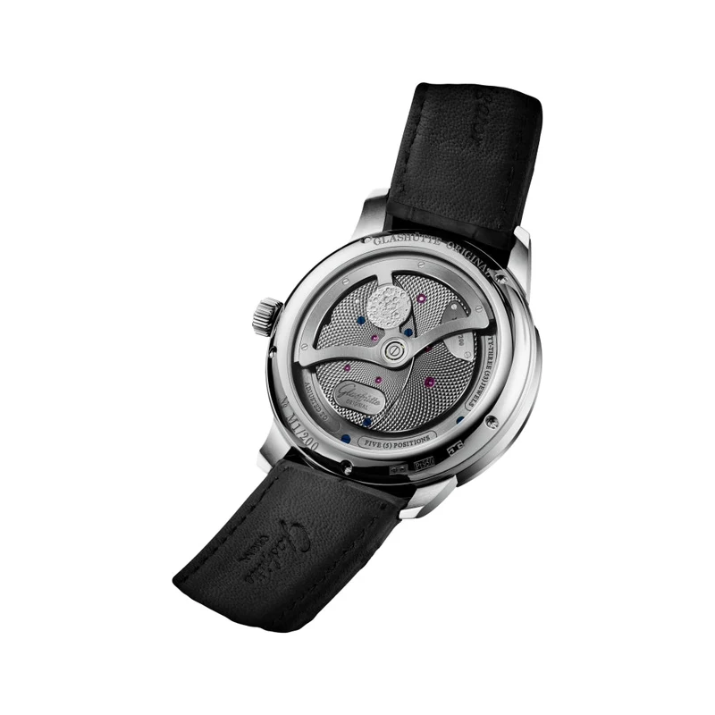 PanoLunarInverse Limited Edition 42mm - Galvanized Black on Leather Strap