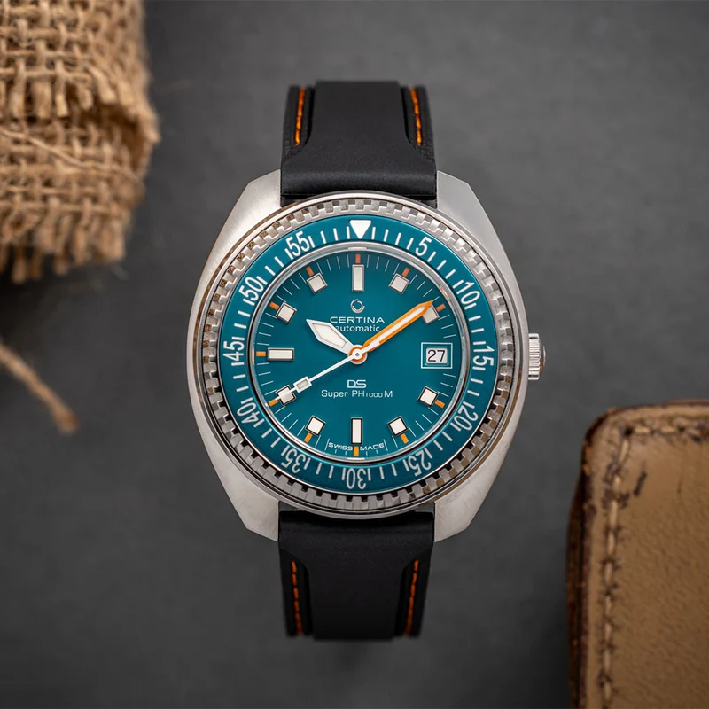 DS Super PH1000M STC 43.5mm - Turquoise on Rubber Strap
