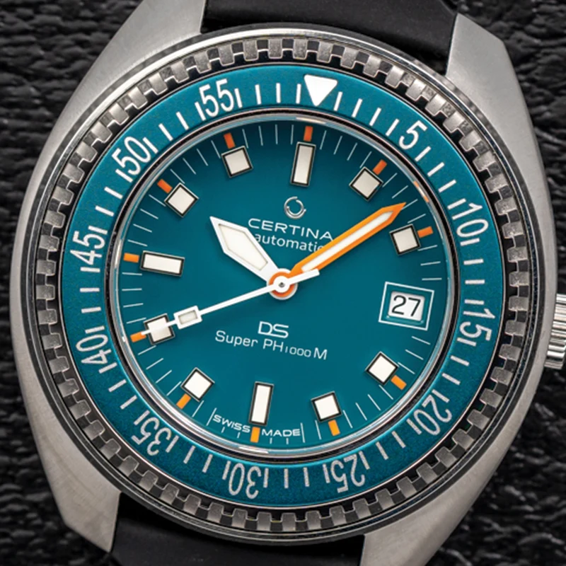DS Super PH1000M STC 43.5mm - Turquoise on Rubber Strap
