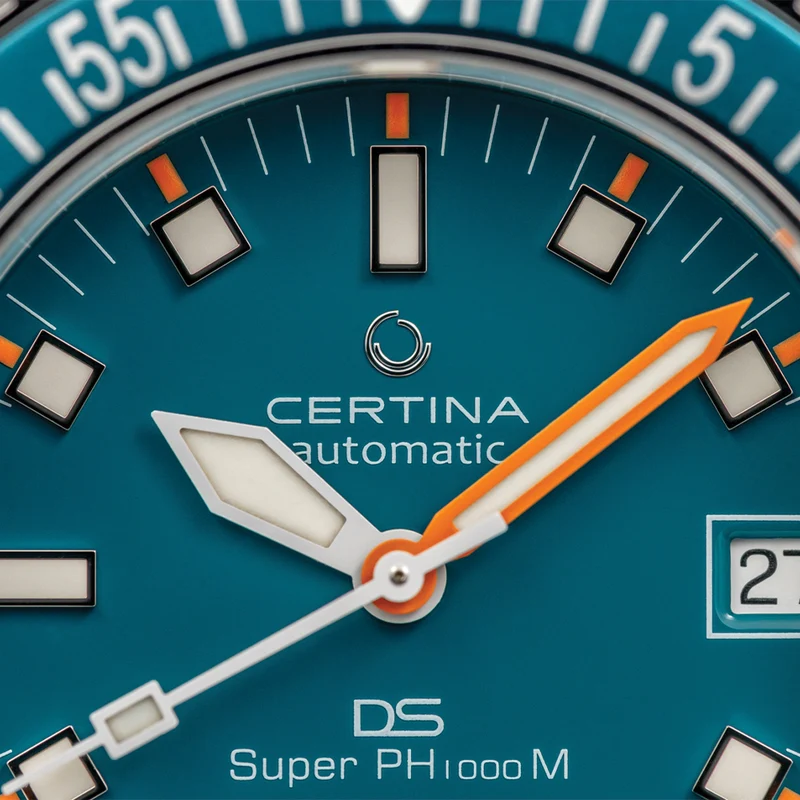 DS Super PH1000M STC 43.5mm - Turquoise on Rubber Strap