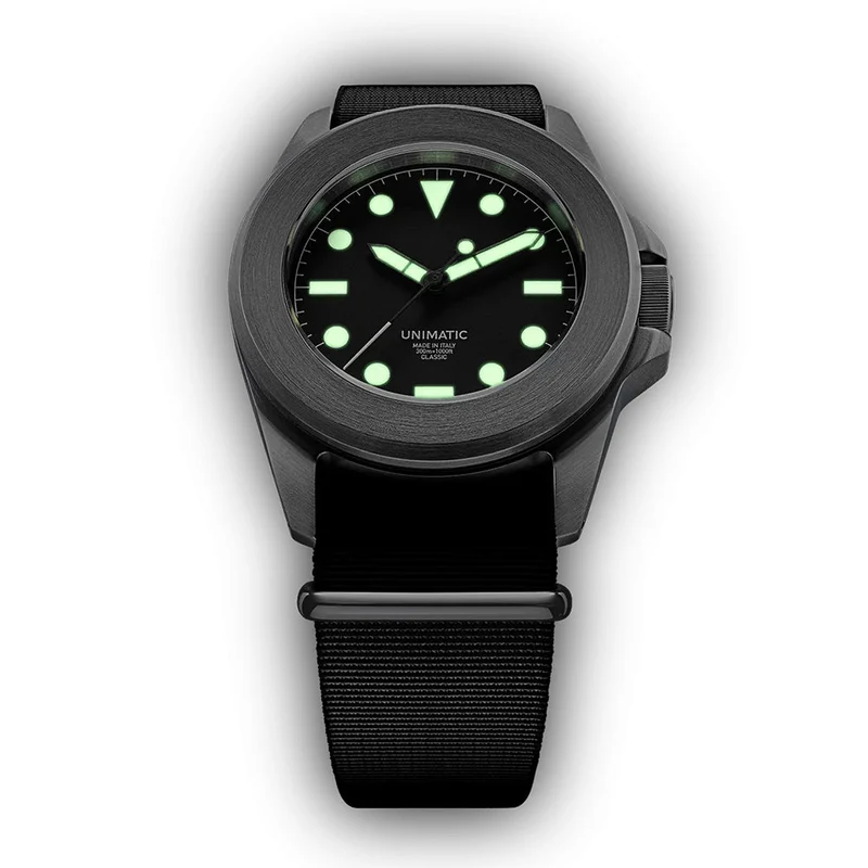 UC4 Modello Quattro U4 Classic 40mm - Black on Fabric Strap