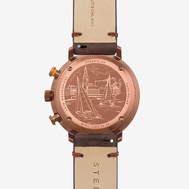 Hamburg Mecha-Quartz Chrono 42mm - Green on Leather Strap