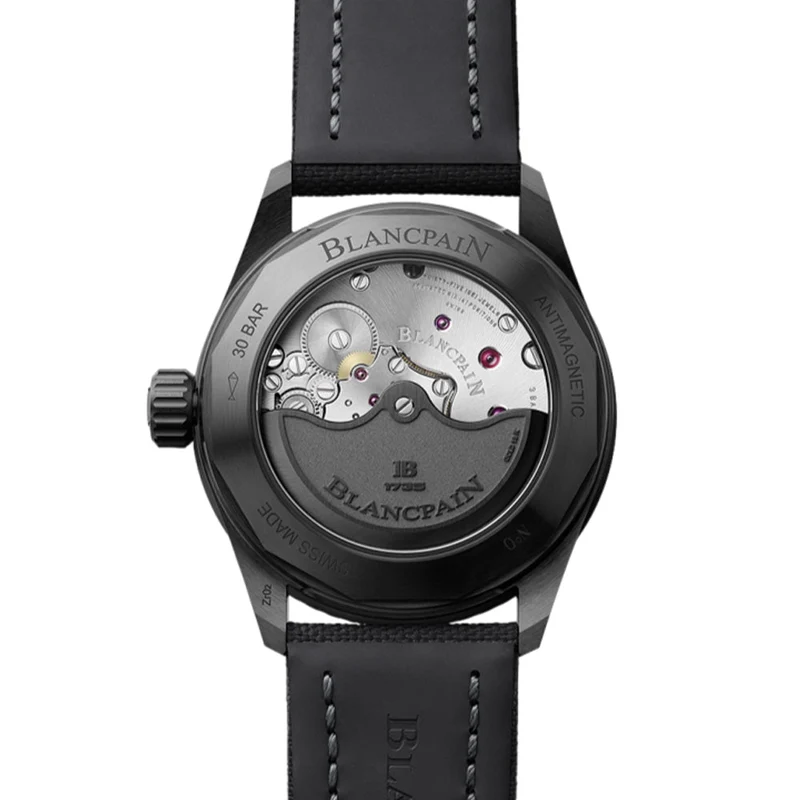 Fifty Fathoms Bathyscaphe Ceramic 43.6mm - Black on Sail-Canvas Strap