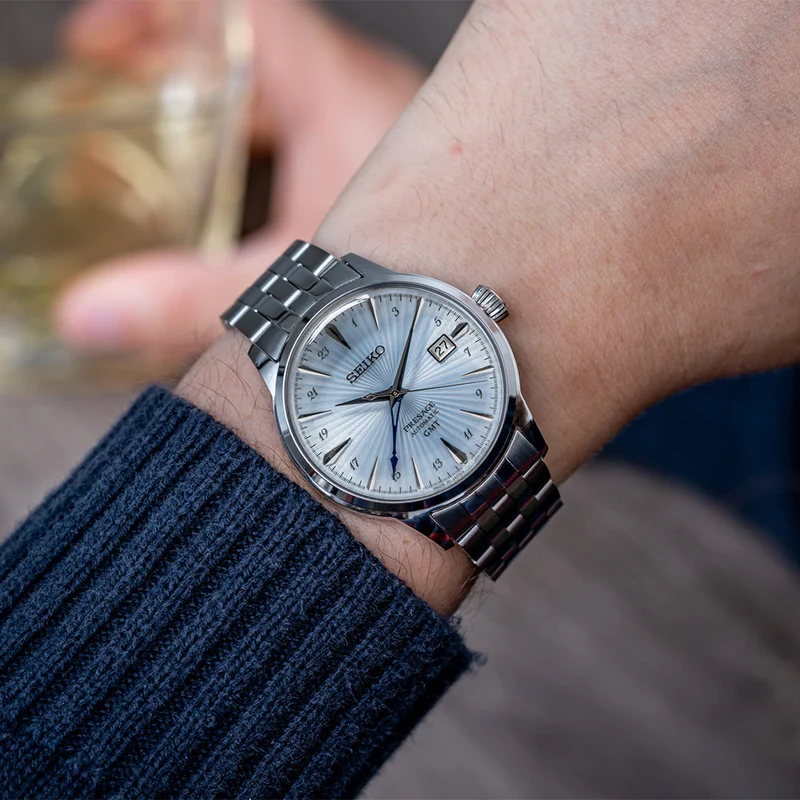 SSK037 Presage Cocktail Time GMT 40.5mm - Blue on Bracelet