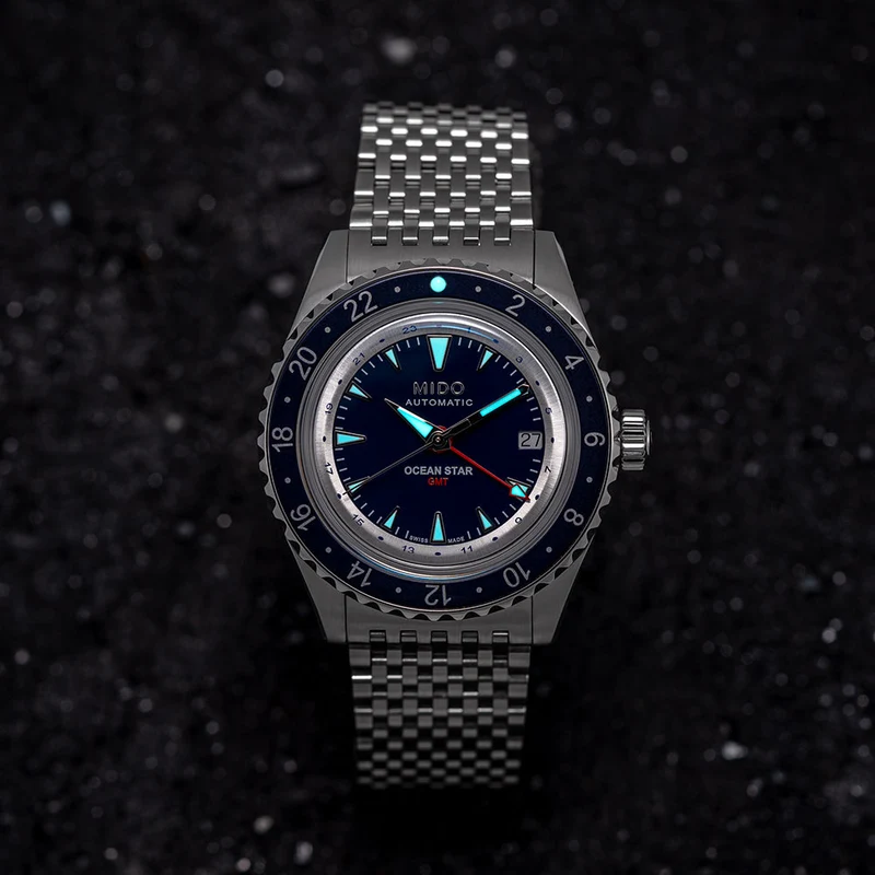 Ocean Star "Shark Tooth" Special Edition GMT 40.5mm - Blue on Bracelet w/ Additional Fabric Strap