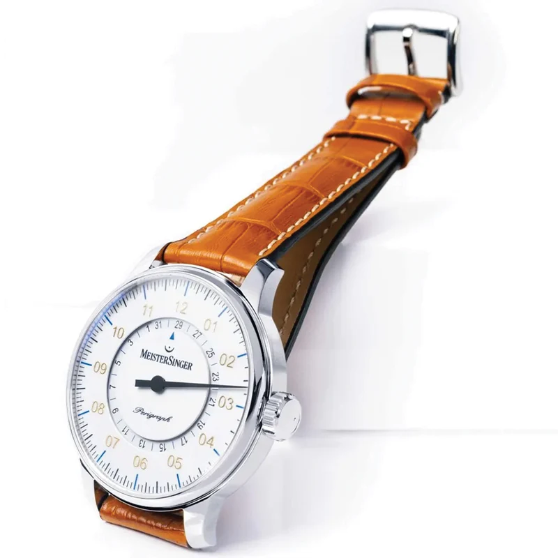 Perigraph 43mm - White on Leather Strap