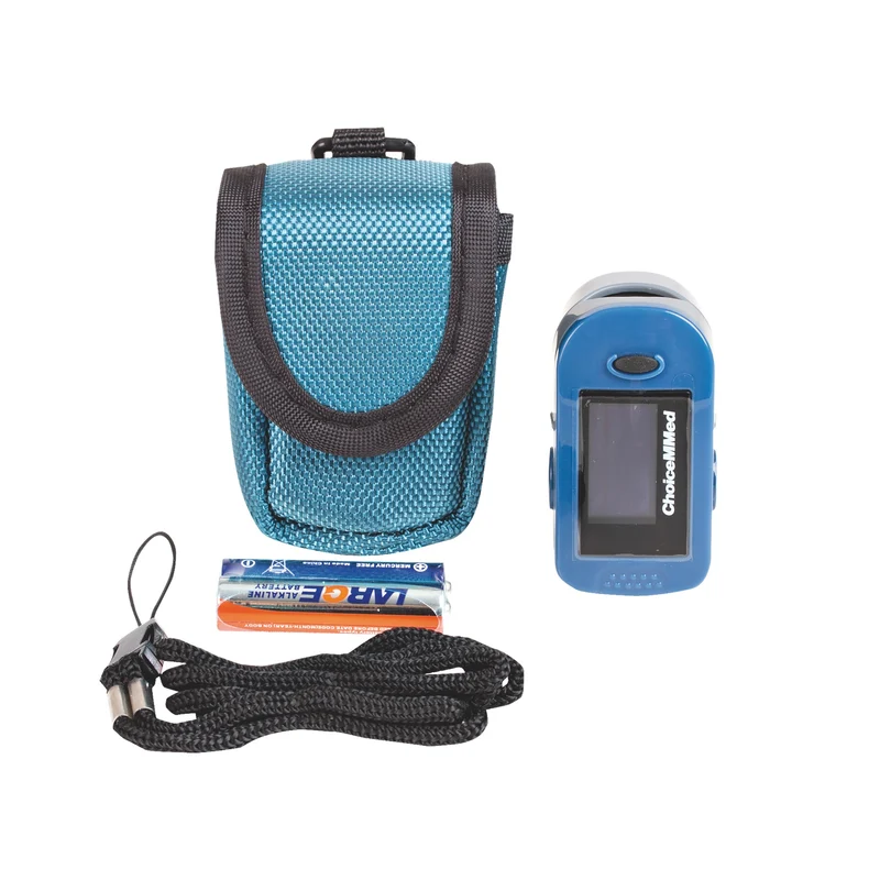 Pulsoximeter inklusive Tasche Schutzhülle und Batterien | Packung (1 Stück)