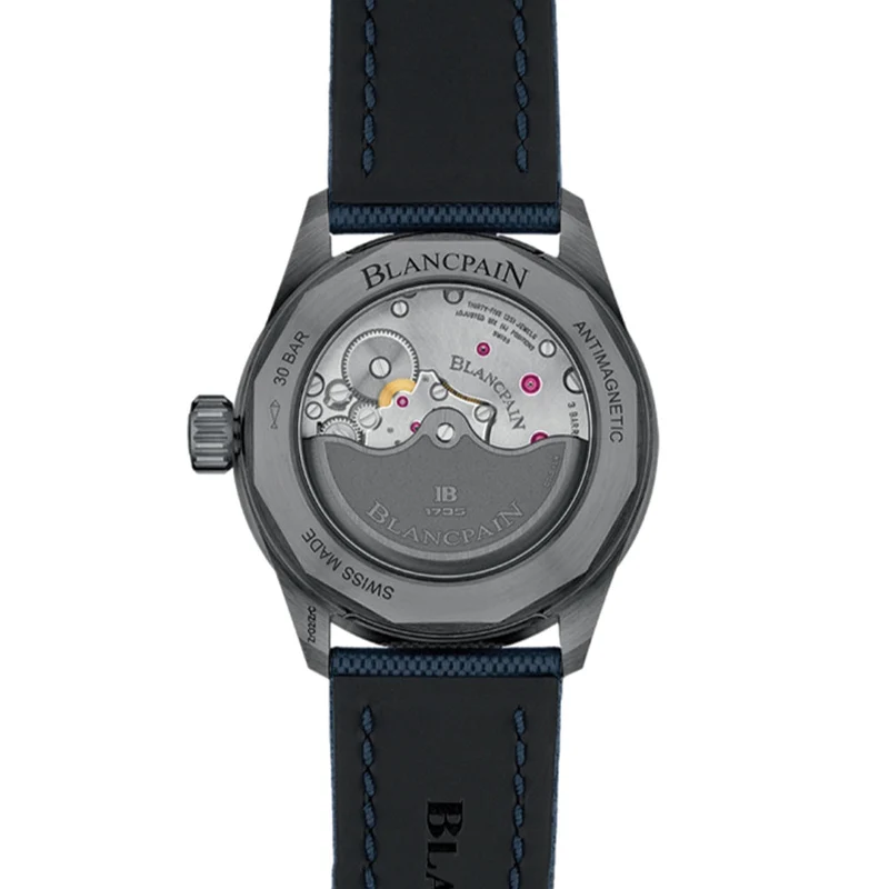 Fifty Fathoms Bathyscaphe Ceramic 43.6mm - Blue on Sail-Canvas Strap
