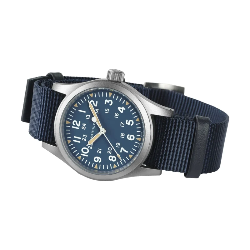 Khaki Field Mechanical 38mm - Blue on Textile Strap