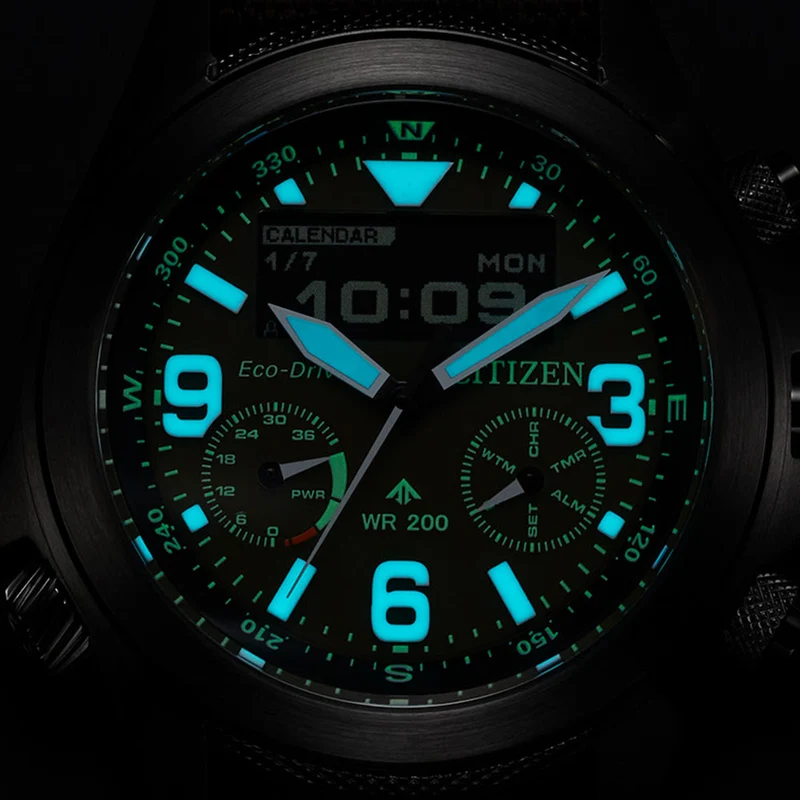 Promaster Land U822 Eco-Drive 43.9mm - Green on Fabric Strap