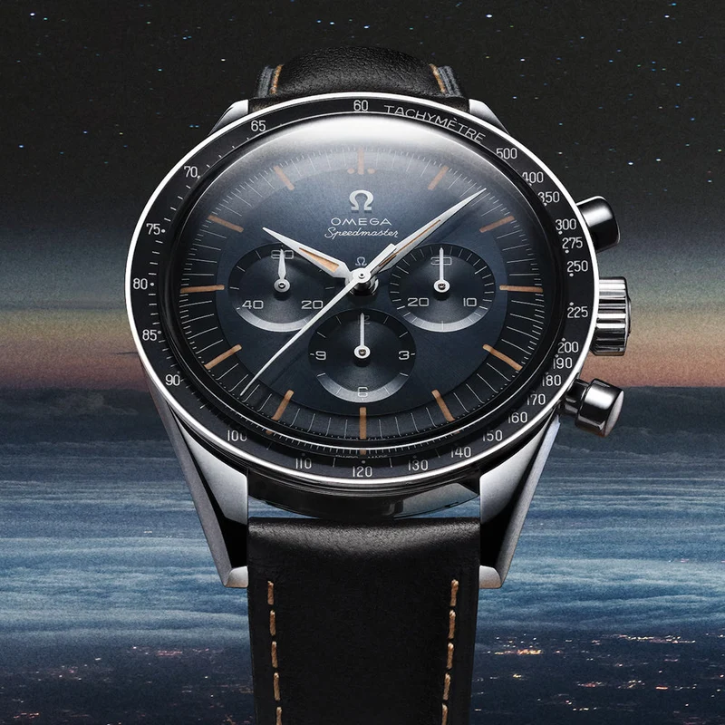 Speedmaster "First Omega in Space" - Blue on Black Leather Strap