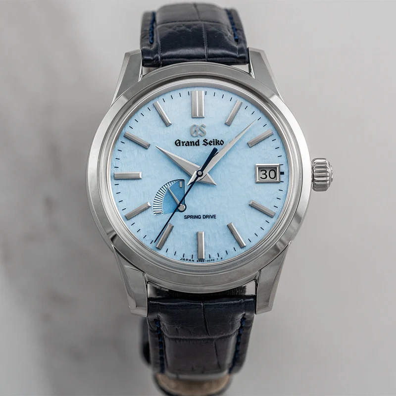 SBGA407 "Skyflake" Elegance Spring Drive 40.2mm - Blue on Leather Strap