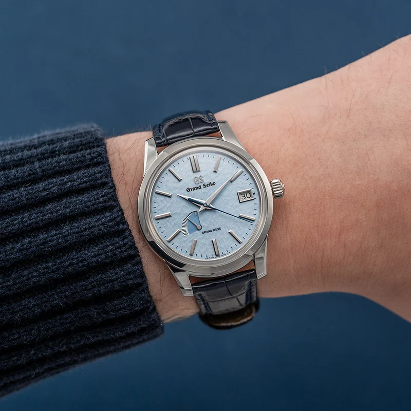 SBGA407 "Skyflake" Elegance Spring Drive 40.2mm - Blue on Leather Strap