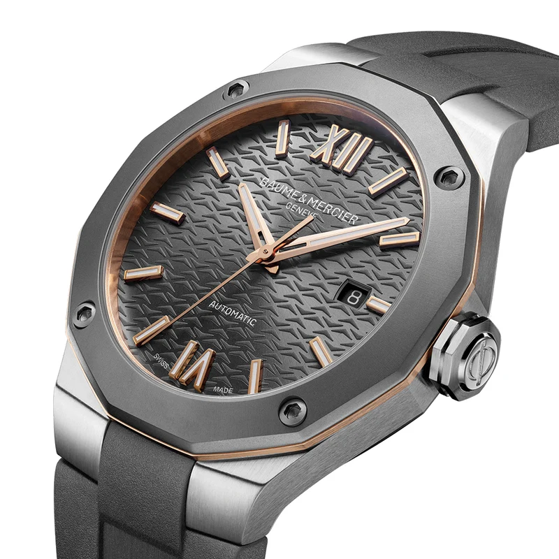 Riviera 10660 Titanium 42mm - Grey on Rubber Strap