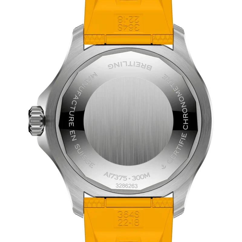 Superocean Automatic 42mm - Black w/ Rainbow Indices on Yellow Rubber Strap
