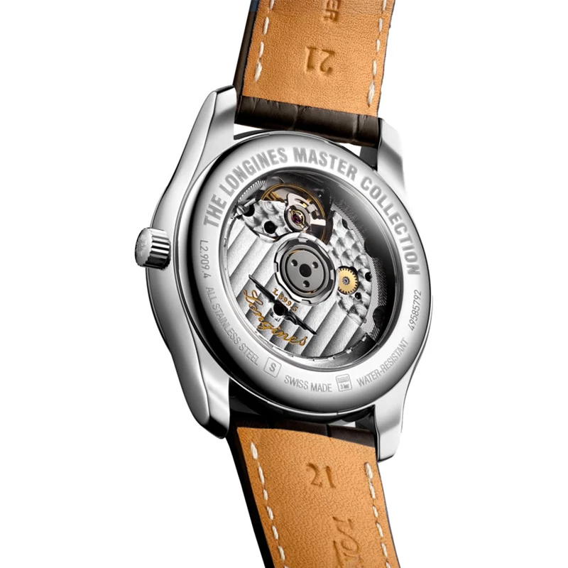 Master Collection Moonphase 40mm - Silver "Barleycorn" on Leather Strap