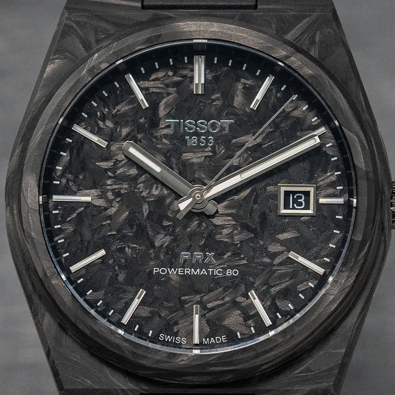 PRX Carbon Powermatic 80 40mm - Black on Rubber Strap