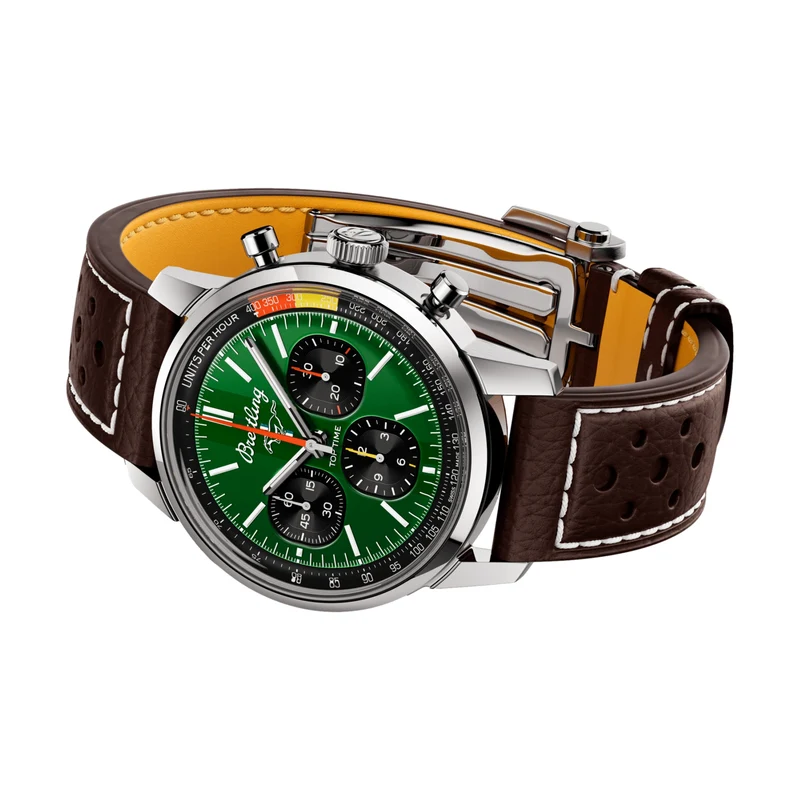 Top Time B01 Ford Mustang 41mm - Green on Leather Strap