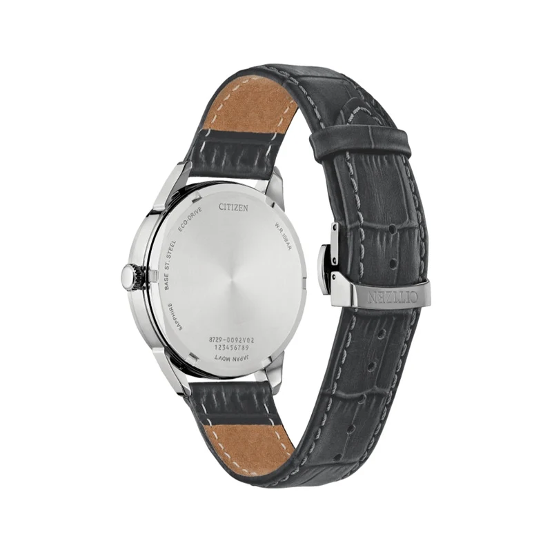 Rolan 40mm - Silver on Leather Strap