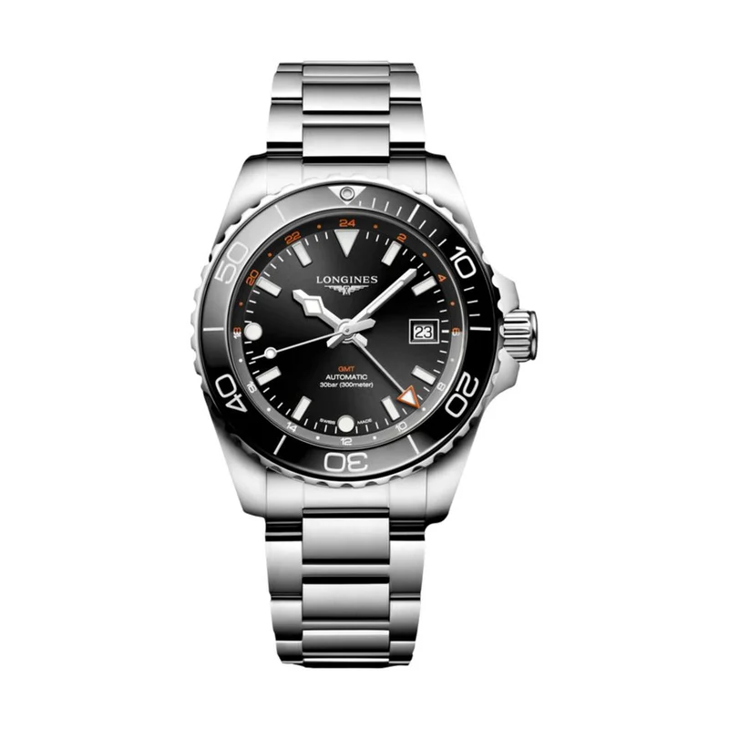 HydroConquest GMT 41mm - Black on Bracelet