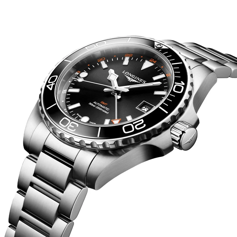HydroConquest GMT 41mm - Black on Bracelet