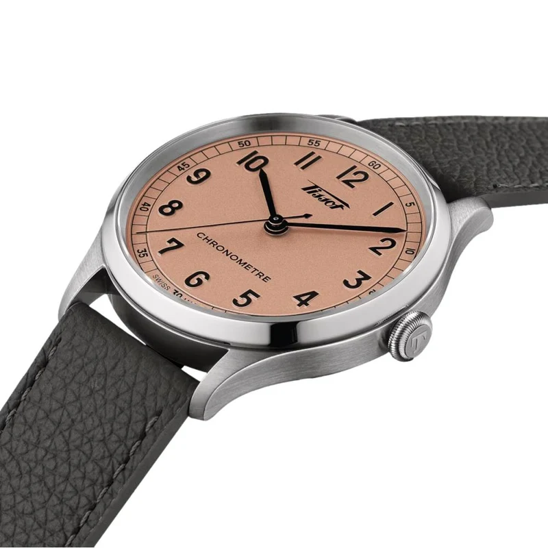 Heritage 1938 COSC 39mm - Salmon on Leather Strap