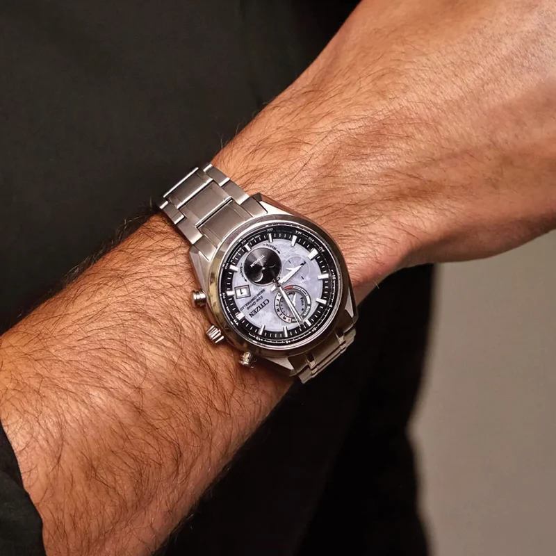 Tsuki-yomi A-T Super Titanium Radio-Controlled Moonphase 43mm - Grey on Bracelet