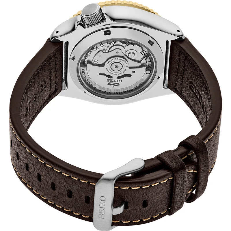 SSK036 5 Sports SKX GMT 42.5mm - Black on Leather Strap
