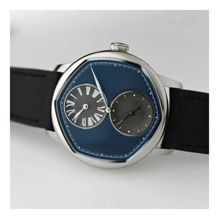 Le Régulateur Louis Erard x Cédric Johner Blue 39mm - Blue on Leather Strap