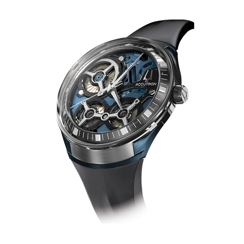 ElectroStatic DNA 45mm - Blue/Grey on Rubber Strap