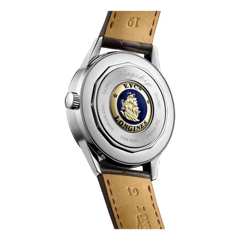 Flagship Heritage Moonphase 38.5mm - Silvered Opaline on Leather Strap