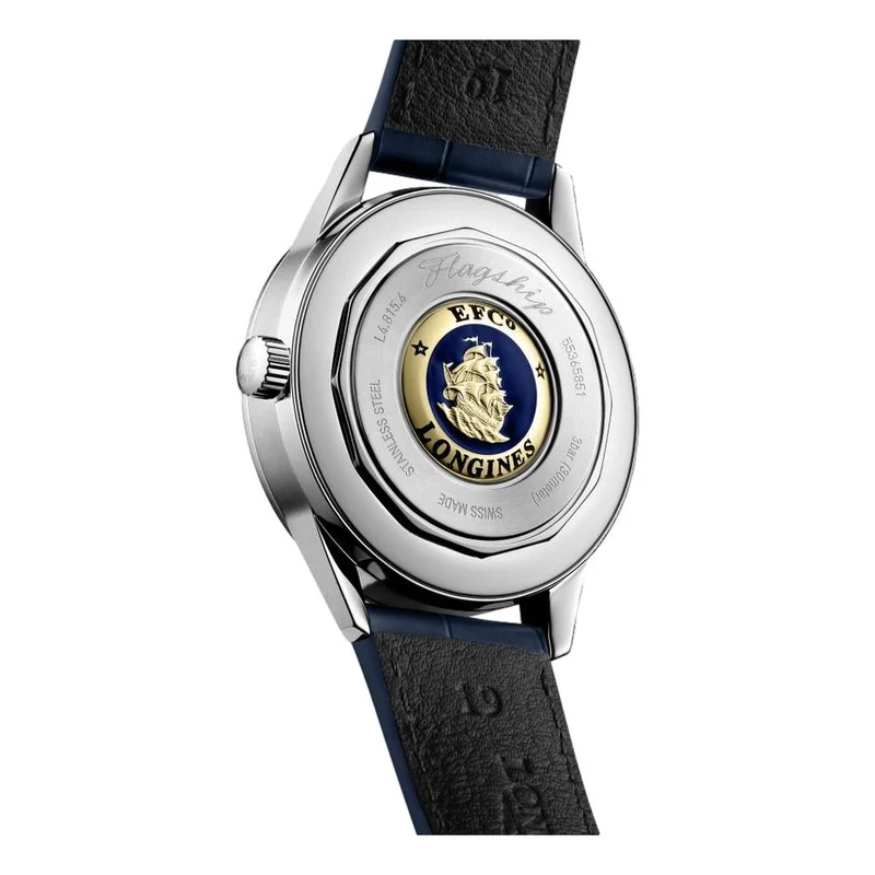 Flagship Heritage Moonphase 38.5mm - Sunray Blue on Leather Strap