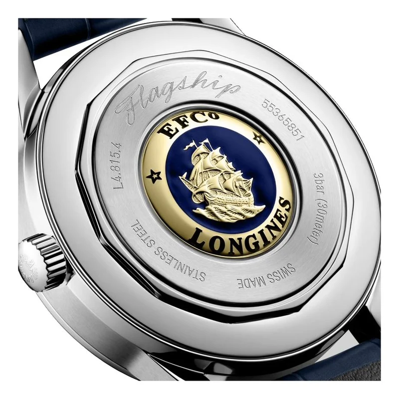 Flagship Heritage Moonphase 38.5mm - Sunray Blue on Leather Strap
