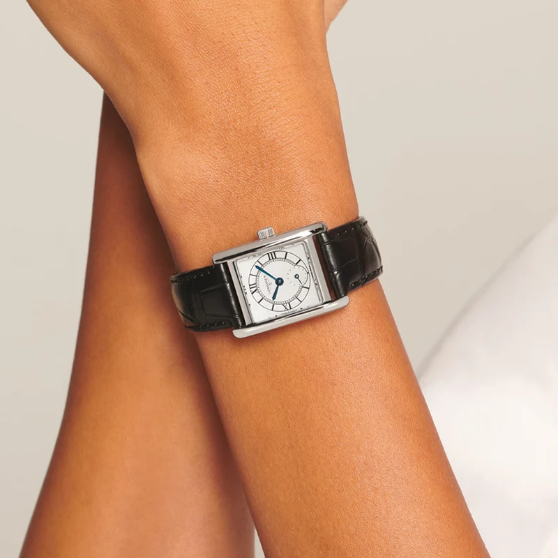 Mini DolceVita 29mm - Silver "Fliniqué" on Leather Strap