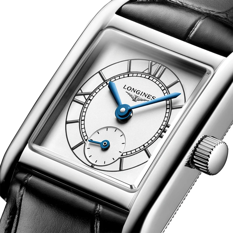 Mini DolceVita 29mm - Silver "Fliniqué" on Leather Strap