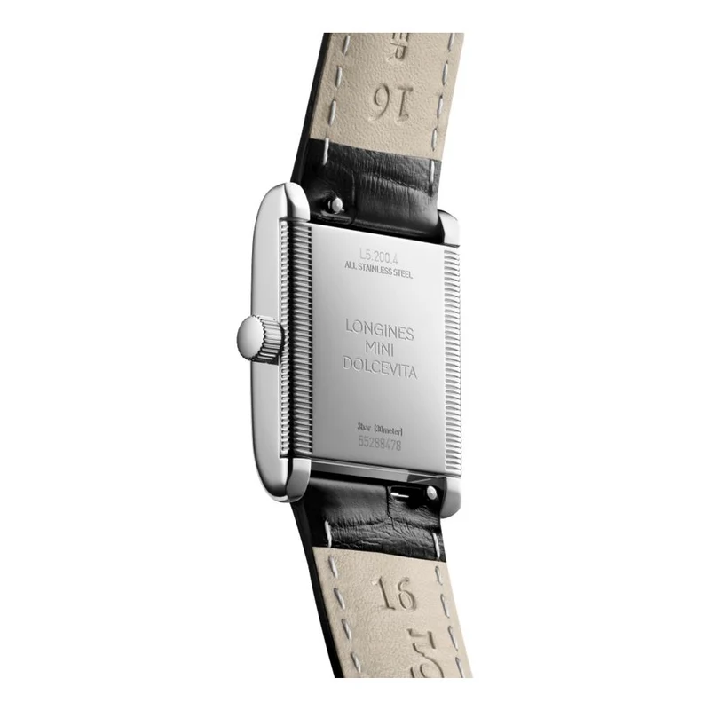 Mini DolceVita 29mm - Silver "Fliniqué" on Leather Strap