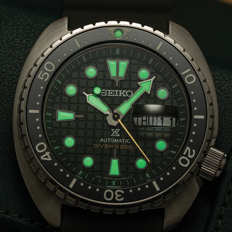 SRPE05 Prospex Automatic Diver 45mm - Green on Rubber Strap